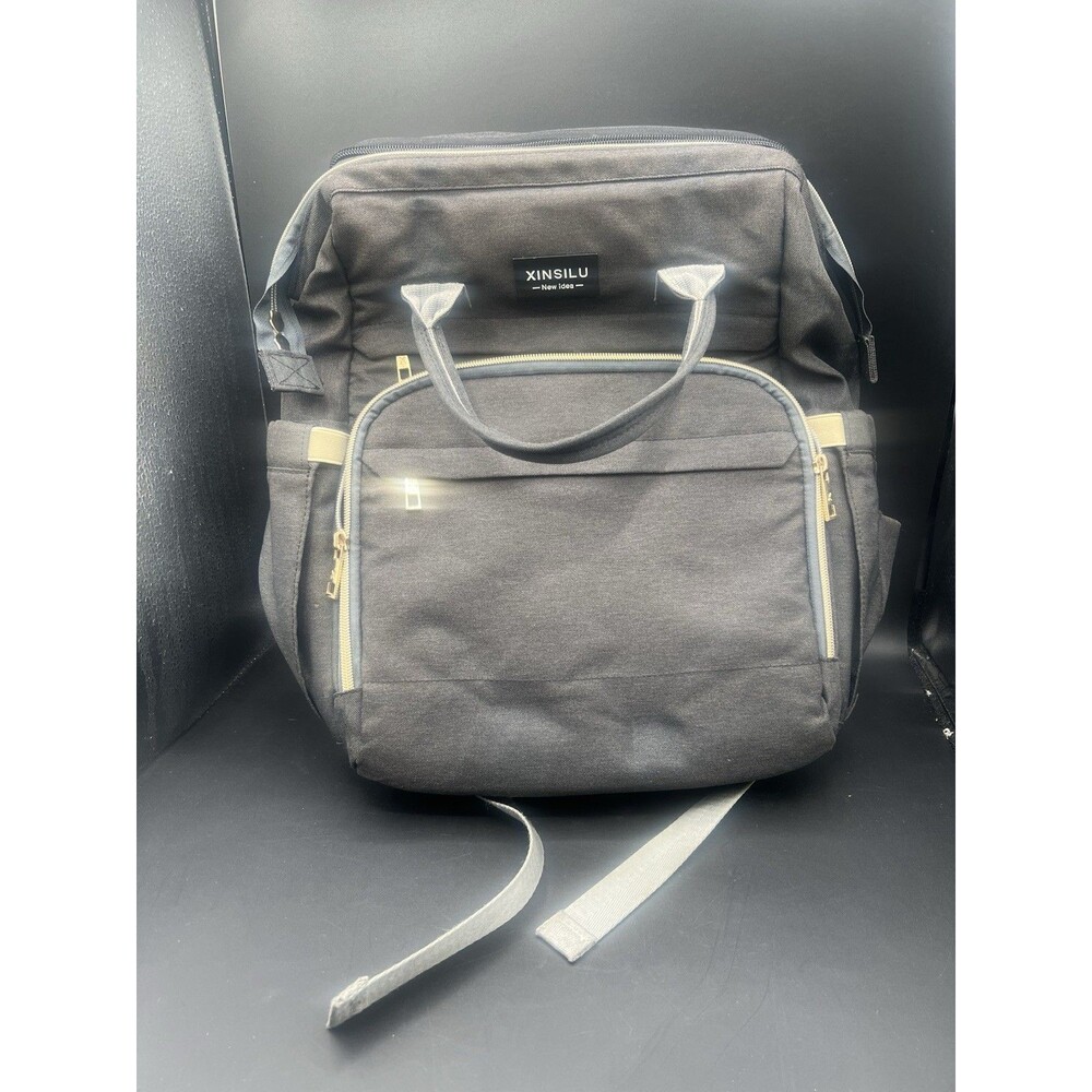 Dark Slate Grey Xinsilu Baby Diaper Bag- 3 in 1 Backpack with Changing Station